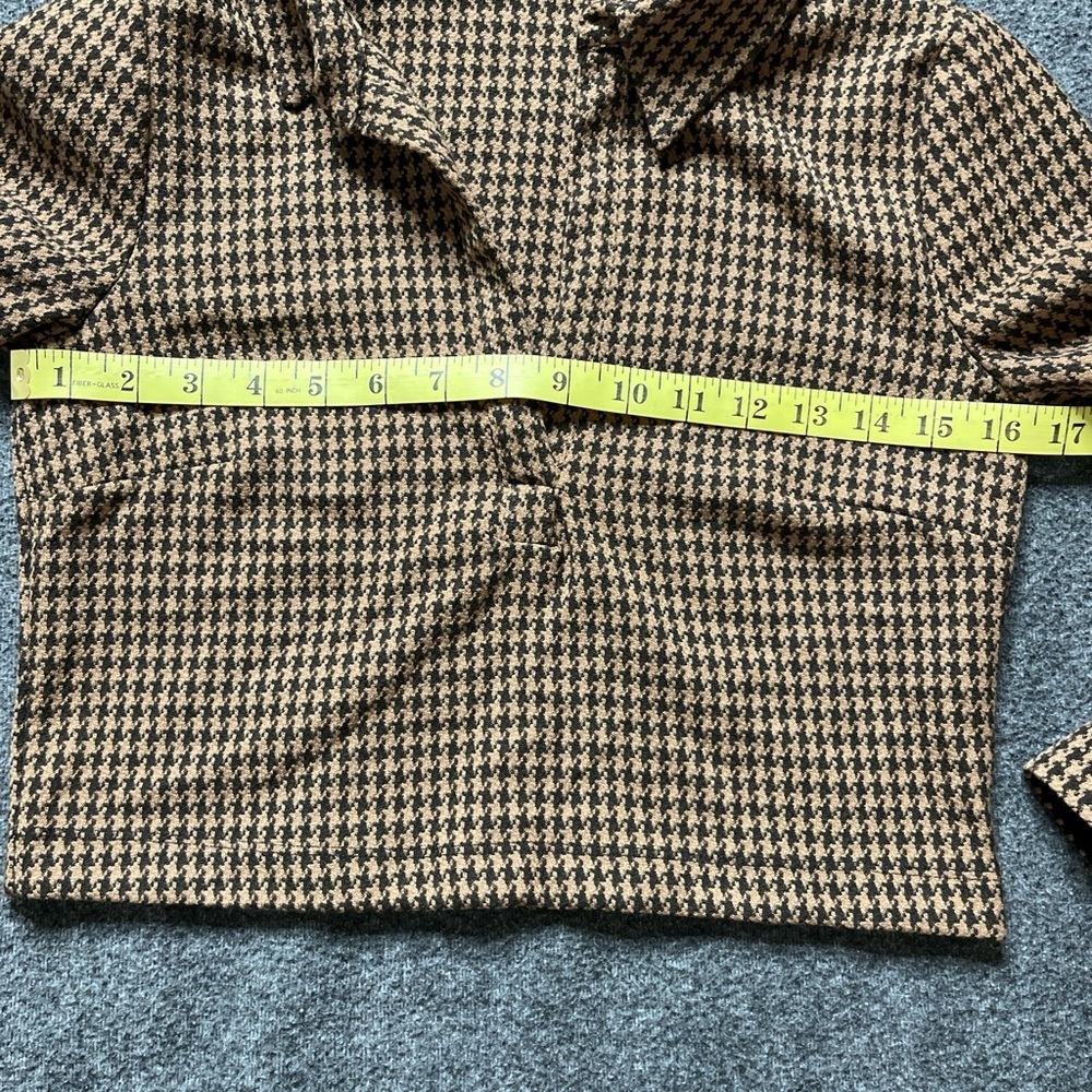 Zara Brown Houndstooth Crop Top - Picture 6 of 7